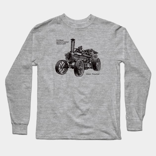 Grunge steam tractor Long Sleeve T-Shirt by StefanAlfonso